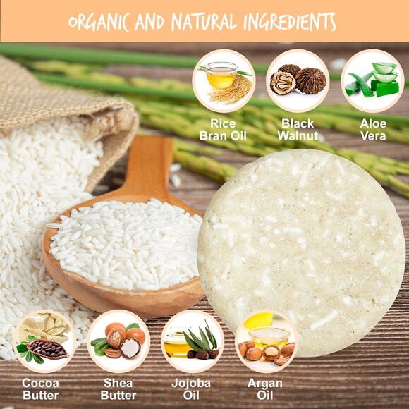 RICE WATER PROTEIN Shampoo Bar for Hair Growth - Picture 3 of 10